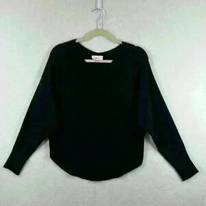 Milano Women's Sweater Size Small Black Rayon Blend Dolman Sleeve